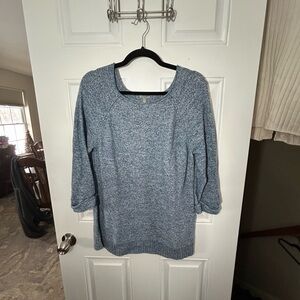 Talbots Heathered Blue Crew Neck Sweater